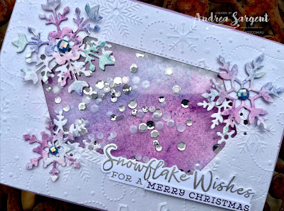 Share Christmas joy, having explored the soft pastel colouring of snowflakes, by Andrea Sargent, Australia.