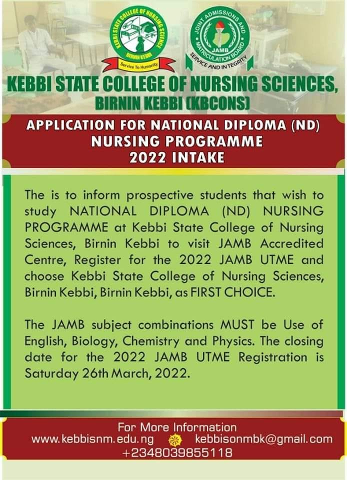 Kebbi State College of Nursing Sciences Form 2022/2023