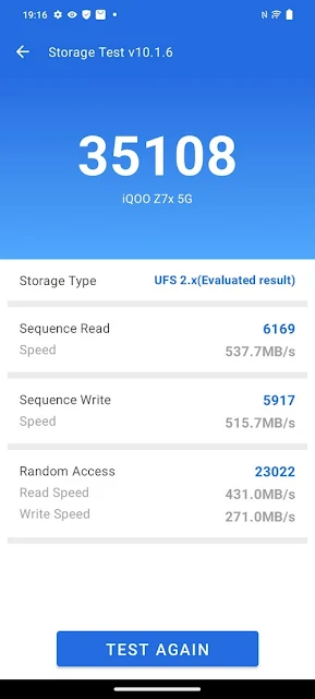 Benchmark iQOO Z7x 5G