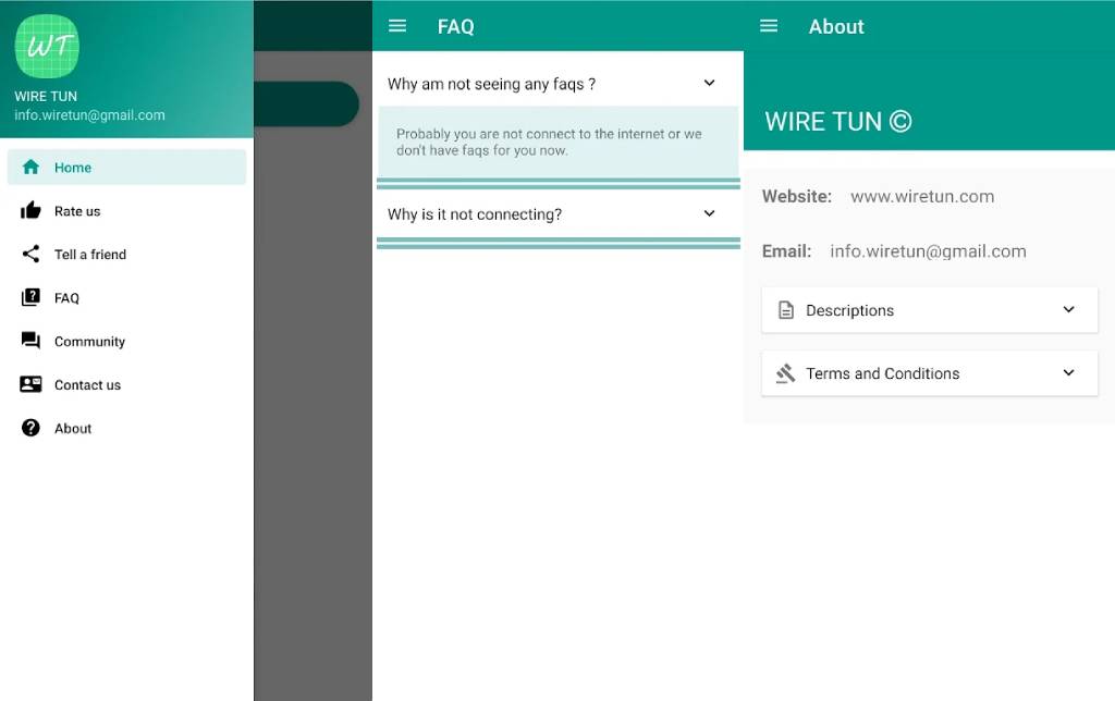 تطبيق Wire Tun في الوصول الى الانترنت مجانا