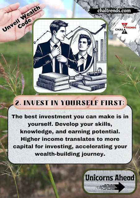 Drawn image of a confident man who think about investment also he investment in himself