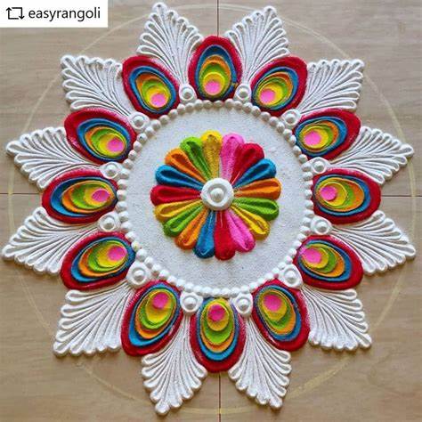 Easy diwali rangoli design 2021 image