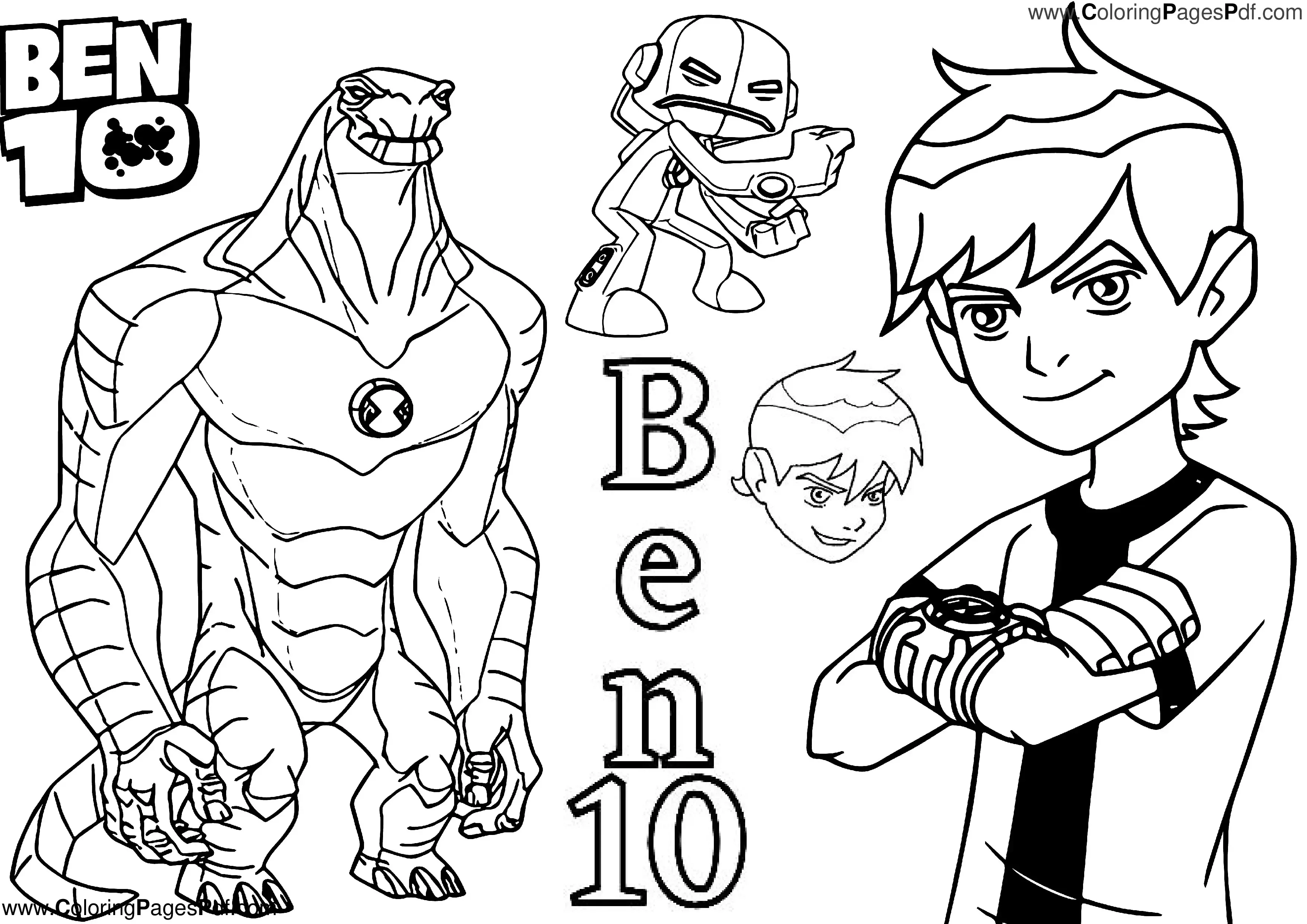Free Ben 10 coloring pages