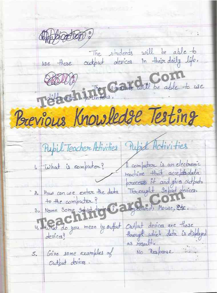 Output Devices Lesson Plan In English Medium For B.Ed, DELED 1st and 2nd Year And School Teachers Free Download PDF And PPT