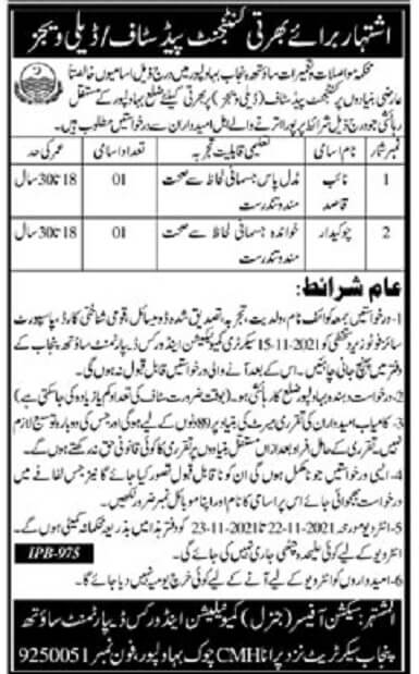 Communication and Works Department Latest Jobs 2021 |Govt Jobs In Pakistan 2021