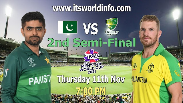 Pak vs Aus 2nd Semi Final, Pakistan vs Australia Live Score of ICC T20 World Cup 2021