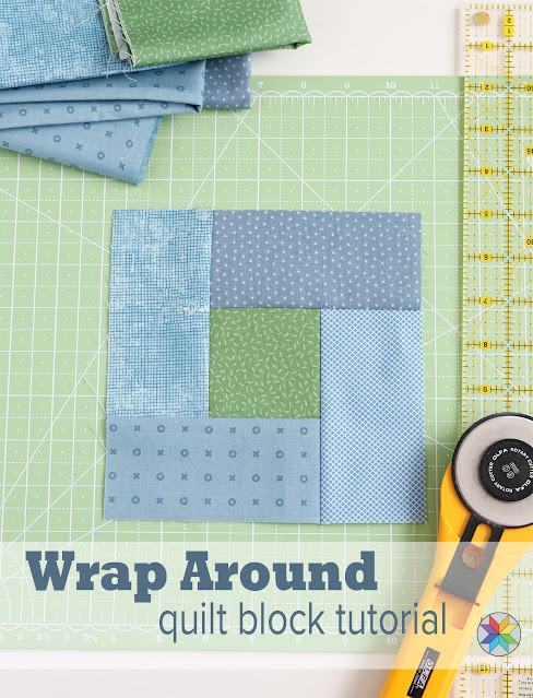 Wrap Around quilt block tutorial and pattern by Andy Knowlton of A Bright Corner - charm pack friendly
