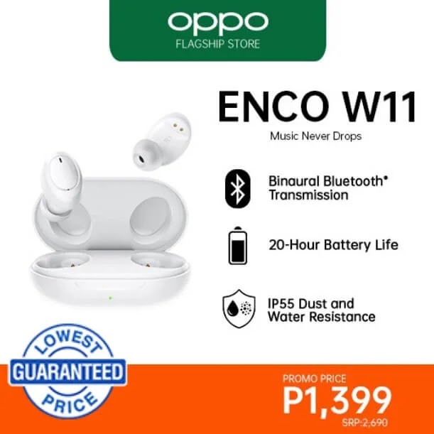 OPPO Enco W11 with Enhanced Bass and 20-Hour Battery Life On-Sale for Only Php1,399