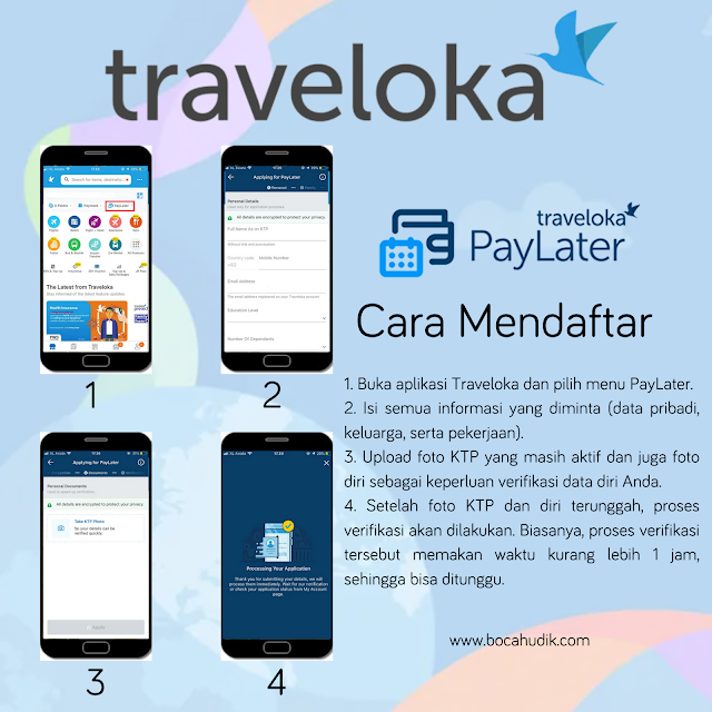 Cara Mendaftar Traveloka PayLater www.bocahudik.com