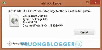 Sửa lỗi không copy được file dung lượng lớn hơn 4GB