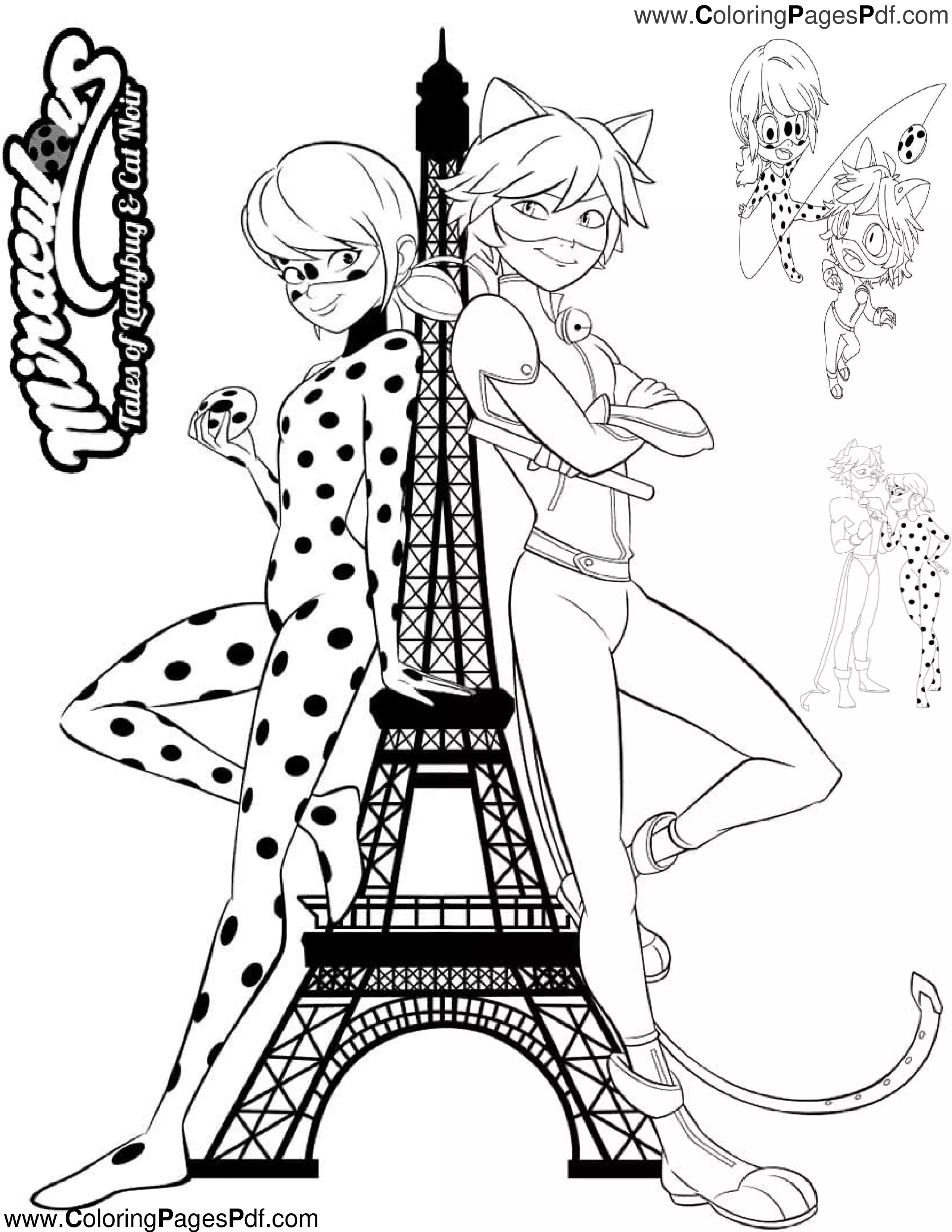 Miraculous ladybug and cat noir coloring games