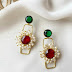 Colorful stone earrings