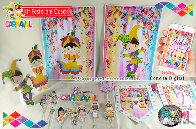 Festa Carnaval Frevo Dicas e Ideias para Decoração de Festa Personalizados kit festa simples