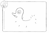 Connect the dots by numbers - duck coloring sheet
