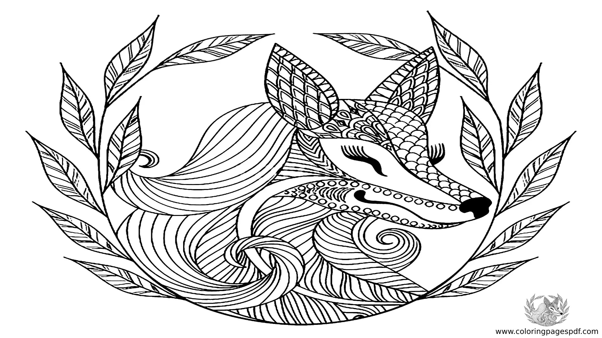 Coloring Pages Of A Fox Head Mandala