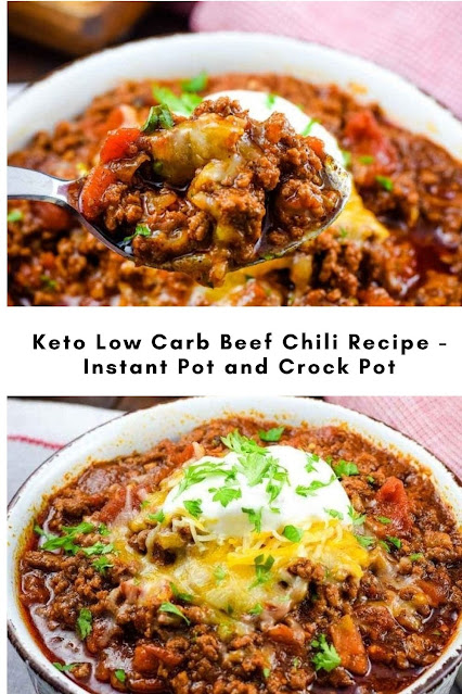 Keto Low Carb Beef Chili Recipe - Instant Pot and Crock Pot