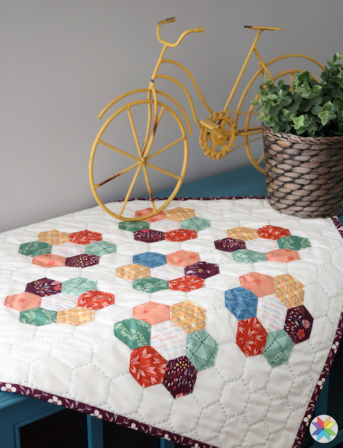 Hexie Flowers mini quilt from the book Make it Mini by Bev McCullough made by A Bright Corner