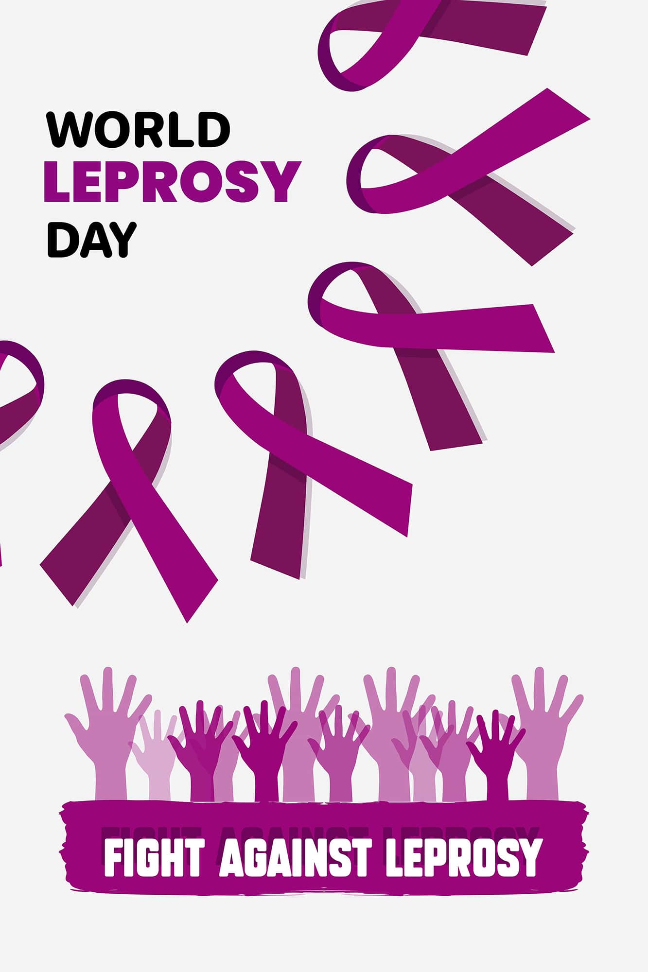 World Leprosy Day awareness concept poster template for free download