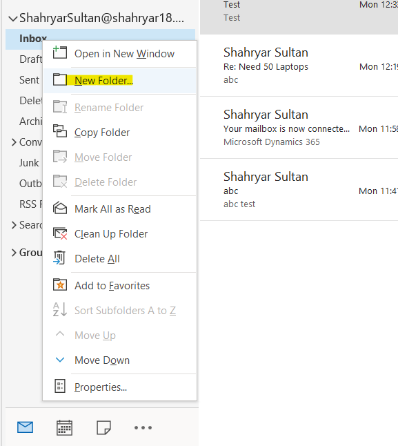 Apply folder level tracking in MS Dynamics 365