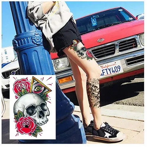 skull temporary tattoo designing