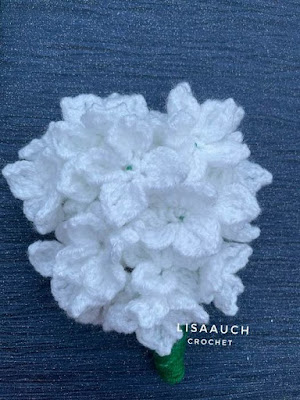 free crochet flower pattern - hydrangea