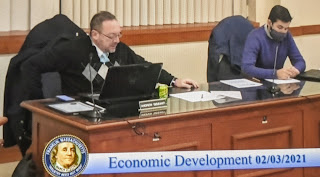 former Councilor Andy Bissanti at an EDC meeting in Feb 2021