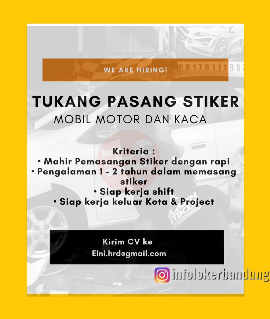 Lowongan Kerja Tukang Pasang Stiker PT. ELNI Bandung November 2021