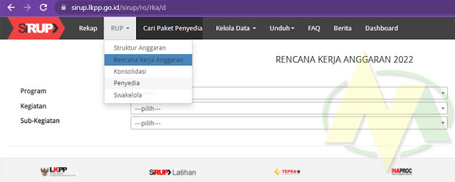 Generate Paket Swakelola dan Penyedia di SiRUP LKPP 2022.