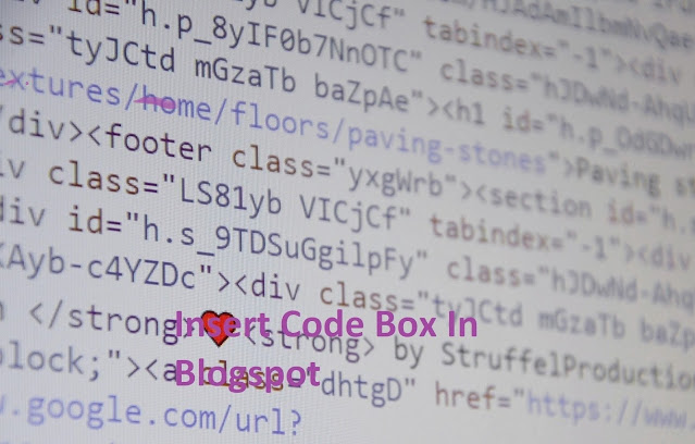 Add Code Box in Blogger Post