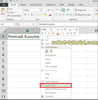 Cara Mencoret Tulisan di Excel