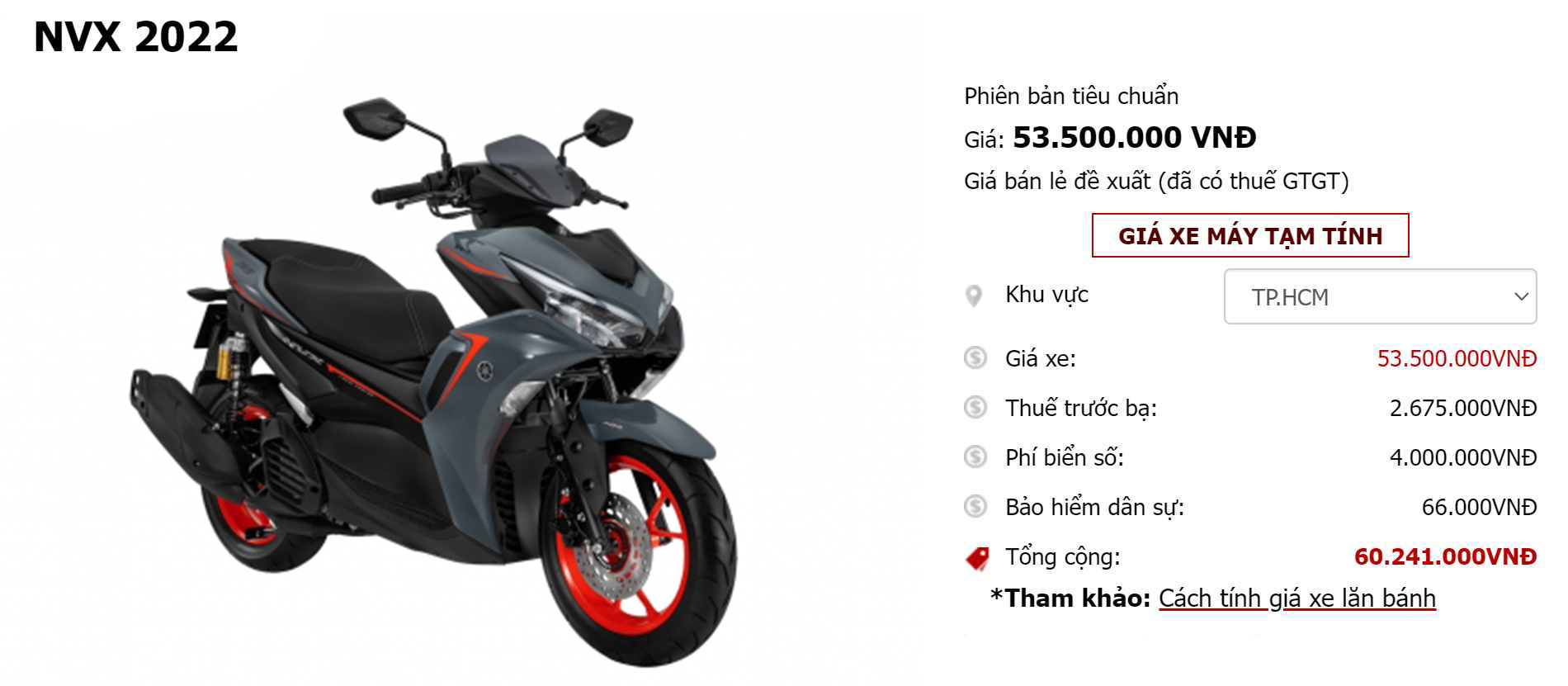 Gía Xe Máy Yamaha NVX 155 Mới Nhất Hôm Nay Tháng 1/2022