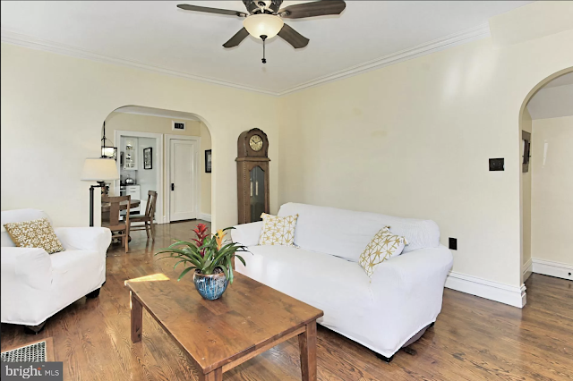 color photo of living room dining room and hall of Sears Bellewood, 628 24th Street South, Arlington, Viriginia