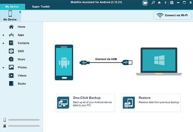 Tampilan MobiKin Assistant for Android