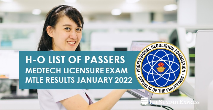 H-O Passers: January 2022 Medtech board exam result