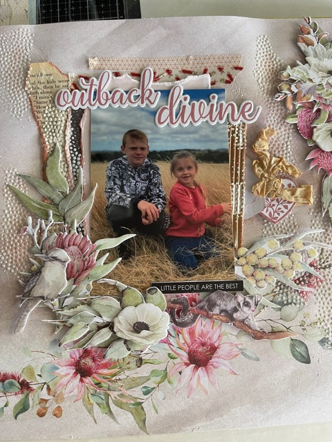 Scrapbooking Layout Idea Using Uniquely Creative - Outback Divine Collection and Mini Stencil