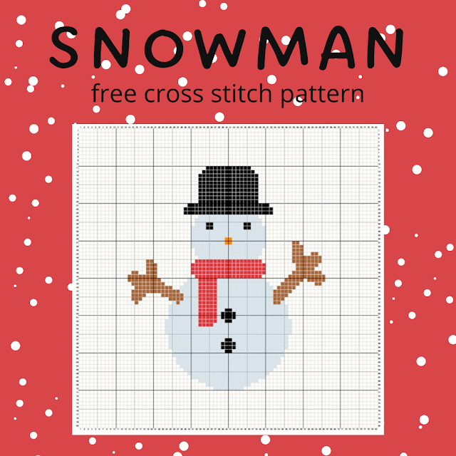 Snowman - free cross stitch pattern