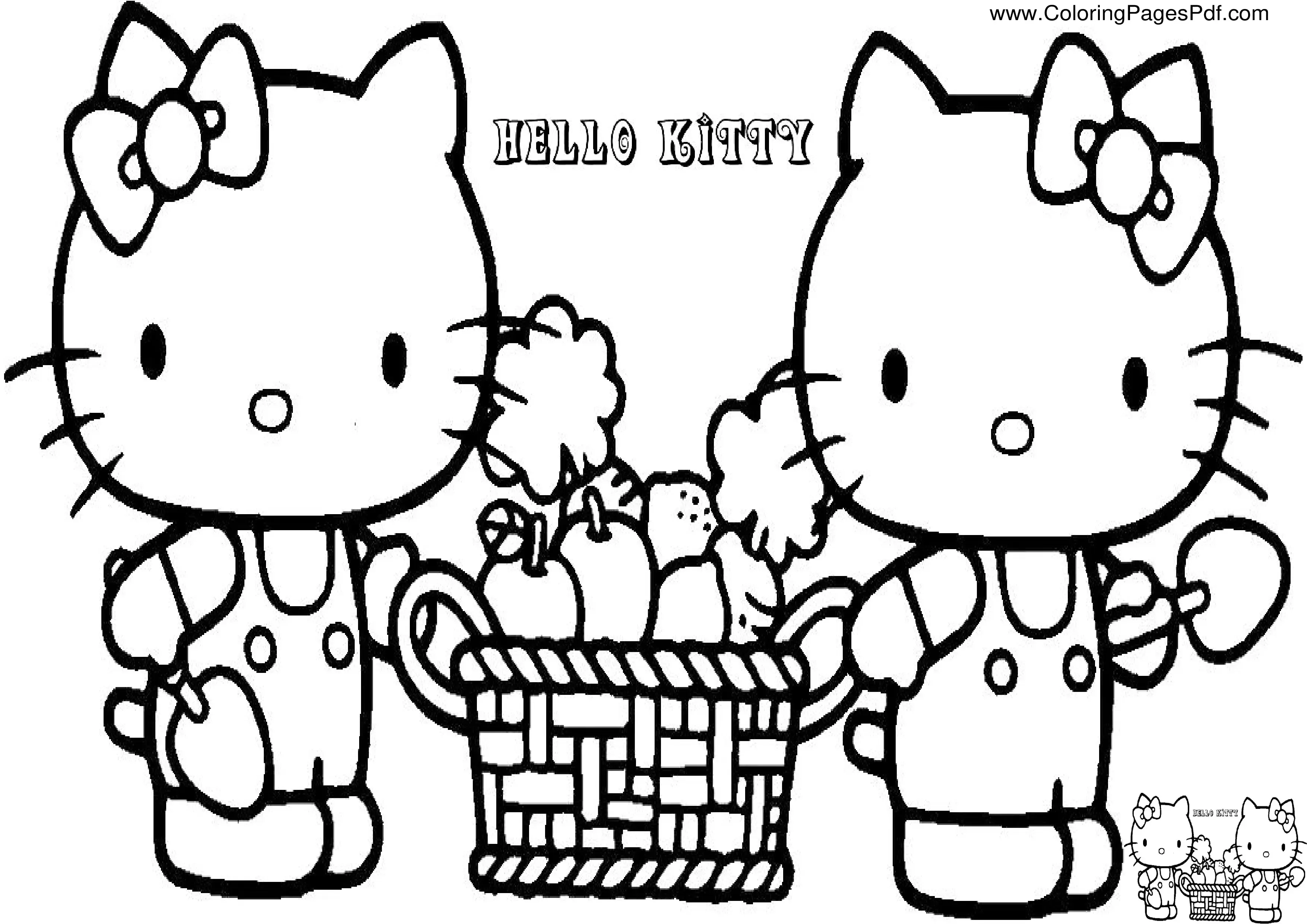 Free hello kitty coloring pages