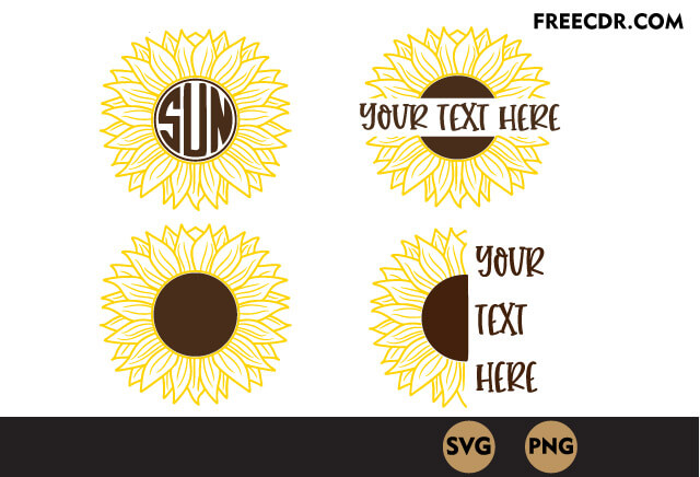 FREE Sunflower Monogram SVG Files for Cricut