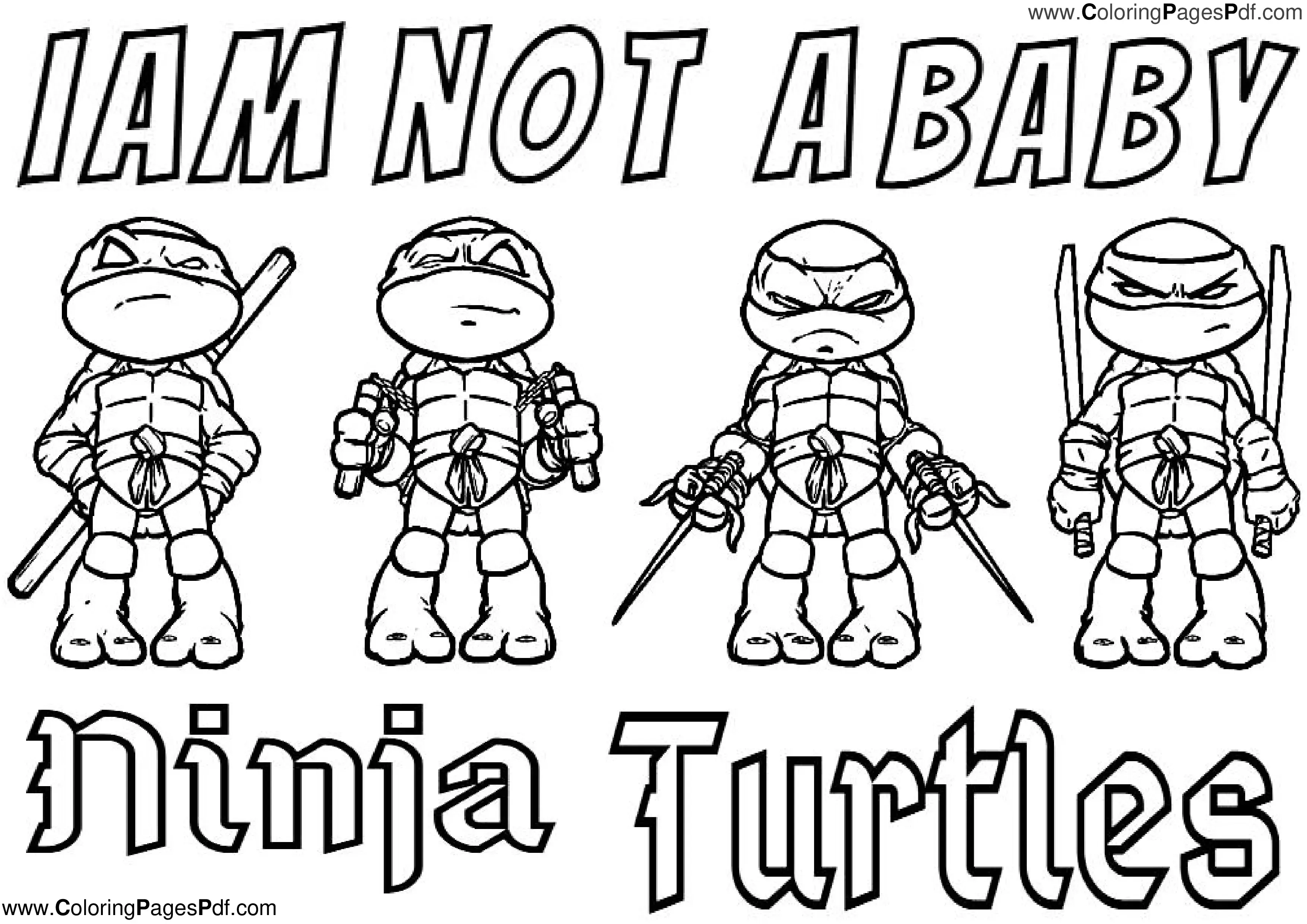 Baby ninja turtles coloring pages