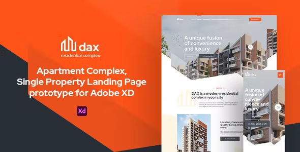 Best Apartment Complex Landing Page for Adobe XD