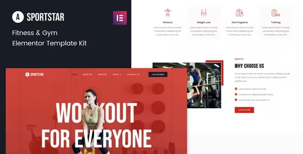 Best Fitness & Gym Elementor Template Kit