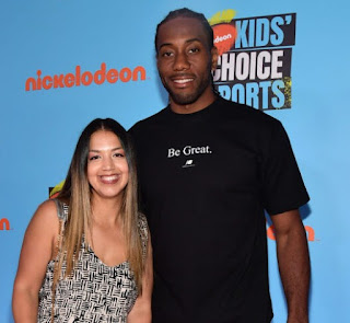 Kishele Shipley with her partner Kawhi Leonard