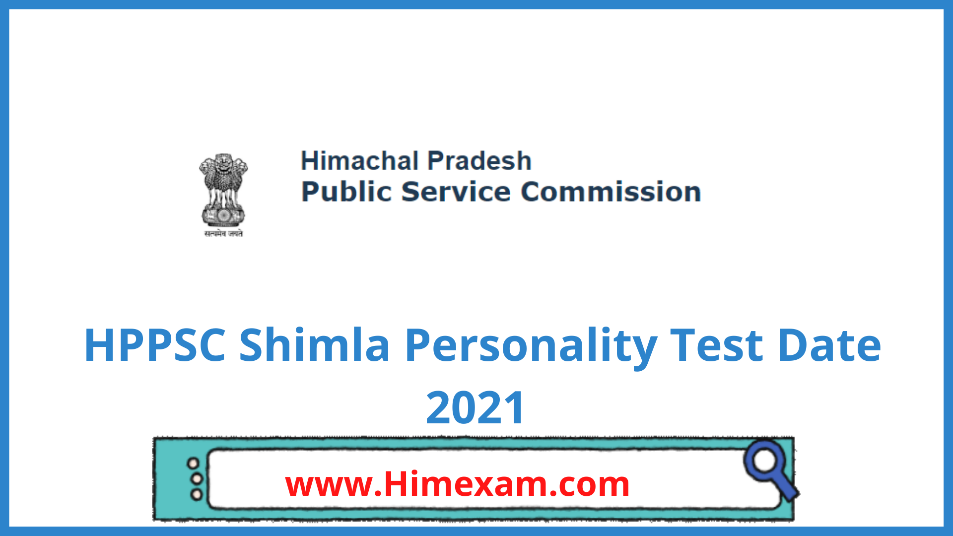 HPPSC Shimla Personality Test Date 2021