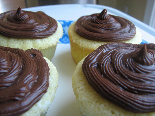 Butter Cake Cupcakes with Chocolate Frosting