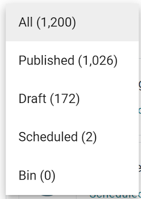 1200 posts, 1026 published, 172 drafts, 2 scheduled