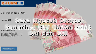 Cara Ngecek Status Penerima BLT UMKM Bank BRI dan BNI