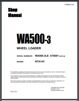 Wheel Loader Komatsu WA500-3 shop manual