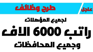 وظائف وزارة الشباب والرياضة براتب شهري 6000جنيه