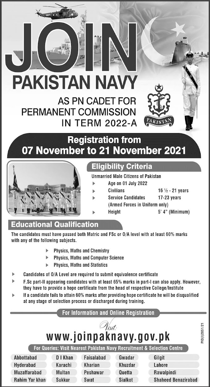 Join Pakistan Navy Jobs 2021