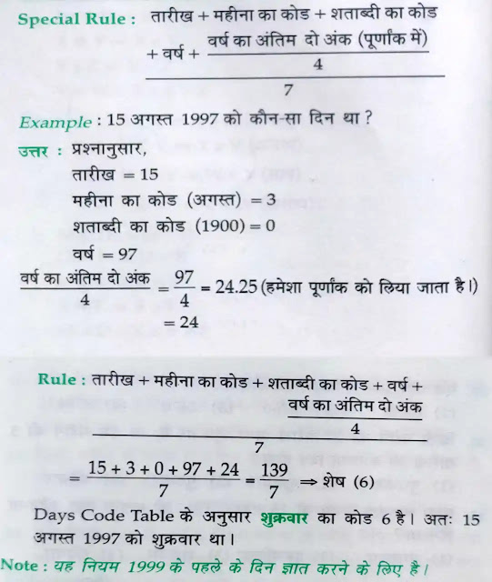 Reasoning Calendar Questions in Hindi